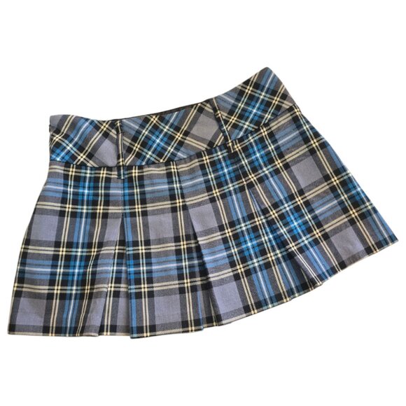 Y2K CANDIE'S  Plaid Pleated School Girl Mini Skirt Juniors sz 3 - Picture 2 of 3